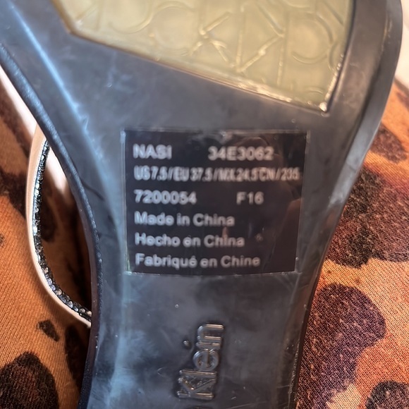 Calvin Klein high heel shoes. Silver in color. 3 1/2 inches high. Size 7‎ 1/2. - Picture 6 of 6